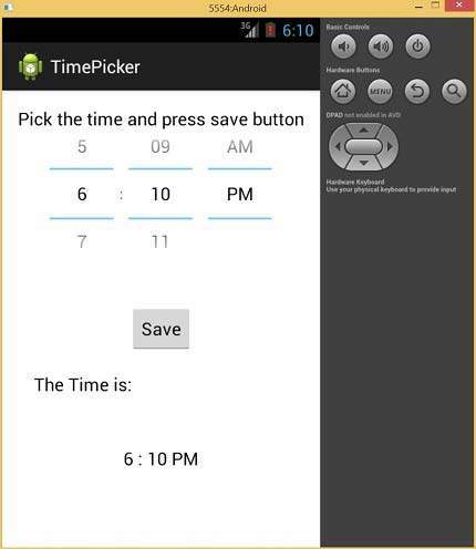 TimePicker trong Android