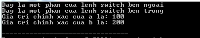 Lồng lệnh SWITCH trong C++