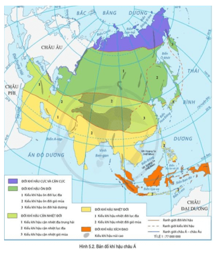 Đọc thông tin và quan sát hình 5.1, hình 5.2, hãy trình bày đặc điểm tự nhiên của khu vực Tây Nam Á