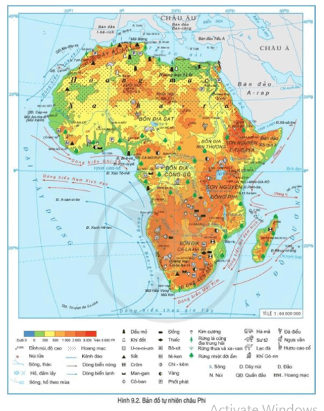 Đọc thông tin và quan sát hình 9.2, hình 9.3, hãy giải thích vì sao châu Phi có khí hậu nóng và khô