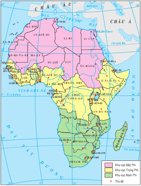 Lý thuyết Địa Lí 7 Bài 32: Các khu vực châu Phi hay, chi tiết 