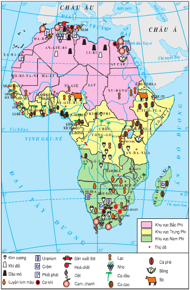 Lý thuyết Địa Lí 7 Bài 32: Các khu vực châu Phi hay, chi tiết 