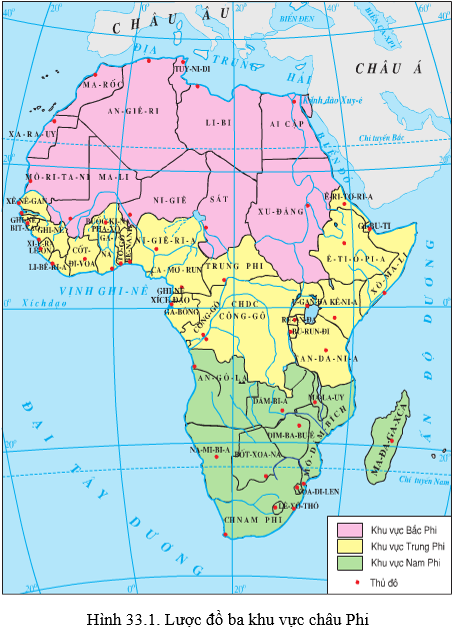 Lý thuyết Địa Lí 7 Bài 33: Các khu vực châu Phi  hay, chi tiết (tiếp theo) 