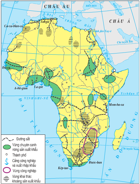 Trắc nghiệm Địa Lí 7 Bài 31 (có đáp án): Kinh tế châu Phi (tiếp theo) 