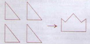 Xếp 4 hình tam giác thành hình cái mũ (xem hình vẽ) trang 11 sgk Toán 3 | Để học tốt Toán 3
