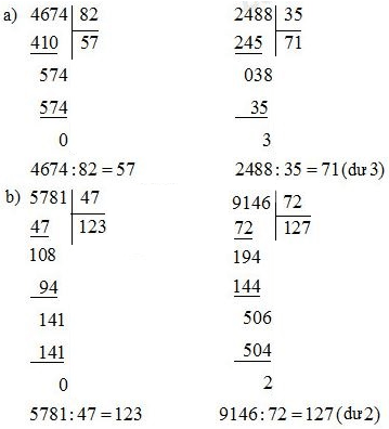 Toán lớp 4 trang 82 Chia cho số có hai chữ số (tiếp theo)