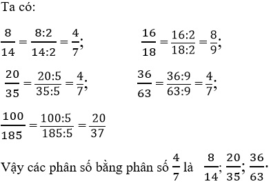 Bài tập Phân số bằng nhau-Rút gọn phân số  Toán lớp 4 có lời giải