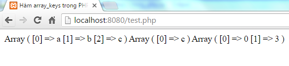 Hàm array_keys trong PHP
