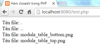 Hàm closedir trong PHP