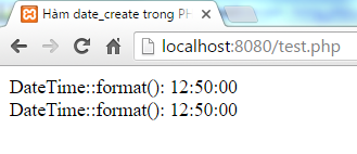 Hàm date_create trong PHP