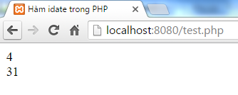 Hàm idate trong PHP