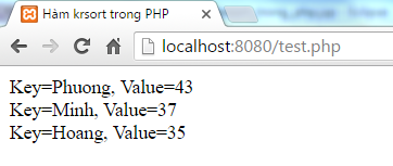 Hàm krsort trong PHP
