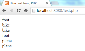 Hàm next trong PHP