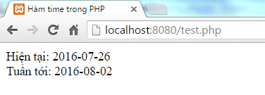 Hàm time trong PHP