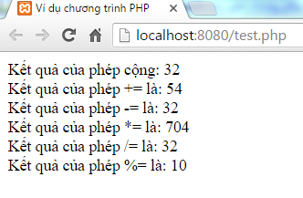 Toán tử gán trong PHP
