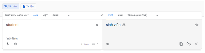 Sử dụng Google Translate để dịch từ một ngoại ngữ sang tiếng Việt