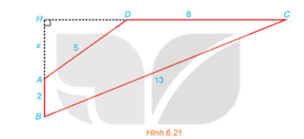 Cho tứ giác ABCD có AB ⊥ CD; AB = 2; BC = 13; CD = 8; DA = 5