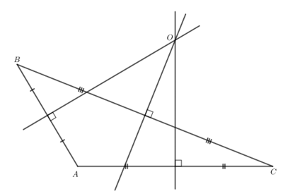 Cho tam giác ABC Vẽ điểm O cách đều ba đỉnh A, B, C trong mỗi trường hợp