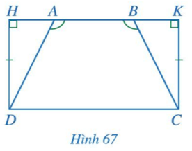 Cho Hình 67 có góc AHD = góc BKC = 90 độ