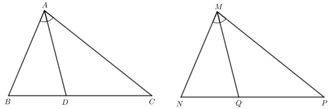Cho tam giác ABC = tam giác MNP Tia phân giác của góc BAC và NMP