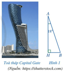 Tòa tháp Capital Gate (thuộc Các Tiểu vương quốc A-rập Thống nhất) nghiêng 18^0 so với phương thẳng đứng