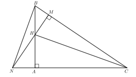 Cho tam giác ABC vuông tại A. Lấy điểm H thuộc cạnh AB
