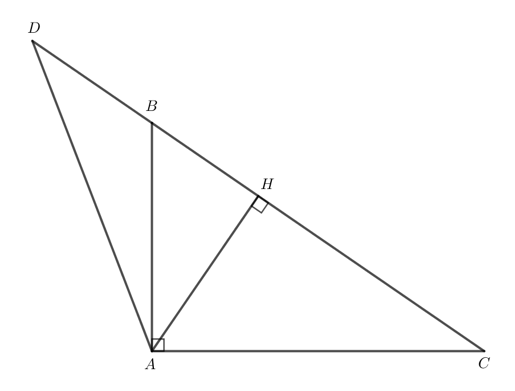 Cho tam giác ABC vuông tại A (AB < AC), vẽ đường cao AH