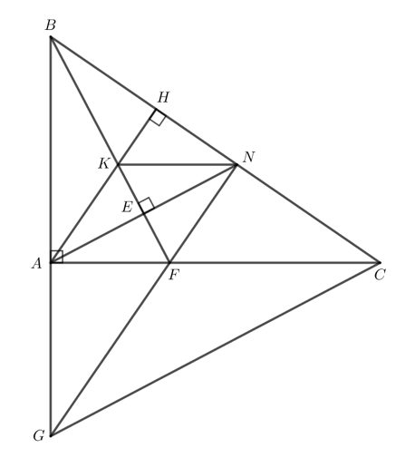 Cho tam giác ABC vuông tại A (AB < AC). Trên cạnh BC lấy điểm N sao cho BA = BN.