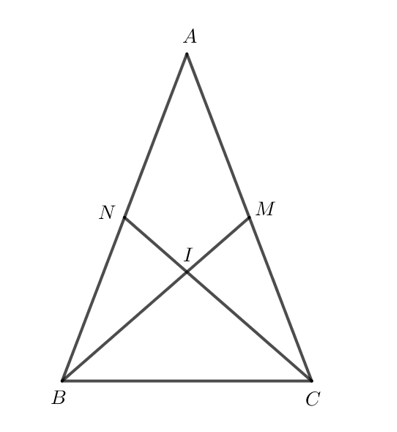 Cho tam giác ABC có đường trung tuyến BM bằng trung tuyến CN