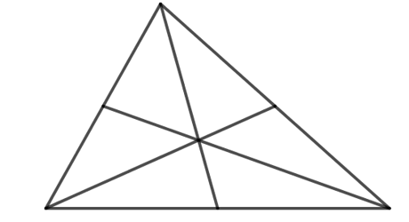 Cắt một tam giác bằng giấy. Gấp lại để xác định trung điểm một cạnh của nó