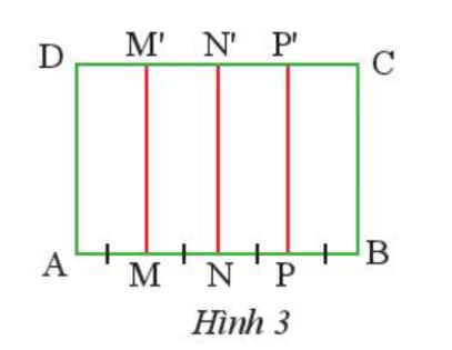 Cho hình chữ nhật ABCD, trên cạnh AB lấy các điểm M, N, P 