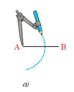 Dựng đường trung trực của đoạn thẳng AB bằng thước thẳng và compa