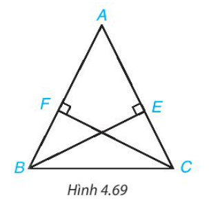 Cho tam giác ABC cân tại A và các điểm E, F lần lượt nằm trên các cạnh AC, AB