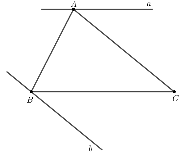 Cho tam giác ABC. Vẽ đường thẳng a đi qua A và song song với BC