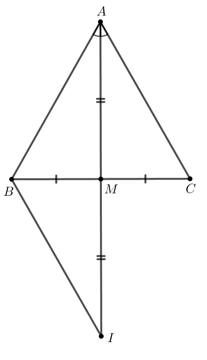 Cho tam giác ABC và M là trung điểm của đoạn thẳng BC