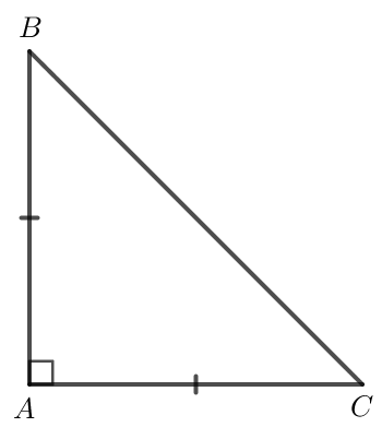 Tam giác vuông có hai cạnh bằng nhau được gọi là tam giác vuông cân