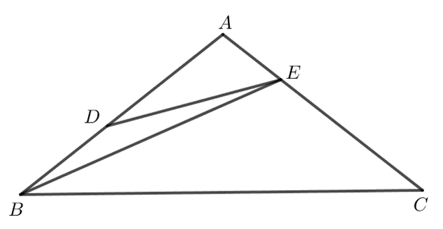 Cho tam giác ABC có góc BAC là một góc tù. Lấy điểm D nằm giữa A và B