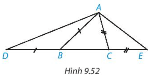 Cho tam giác ABC (AB > AC). Trên đường thẳng chứa cạnh BC, lấy điểm D và điểm E sao cho B nằm giữa D và C