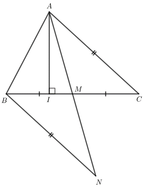 Gọi AI và AM lần lượt là đường cao và đường trung tuyến xuất phát từ đỉnh A của tam giác ABC