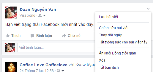 Cách thay đổi trạng thái trên Facebook