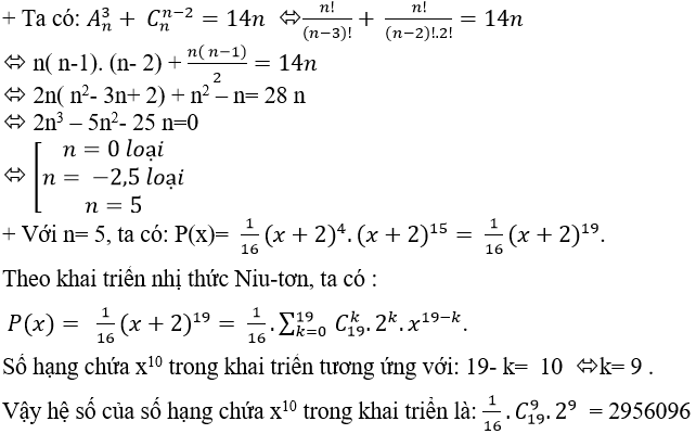 Tìm số hạng chứa x^a trong khai triển đa thức P (cực hay có lời giải)