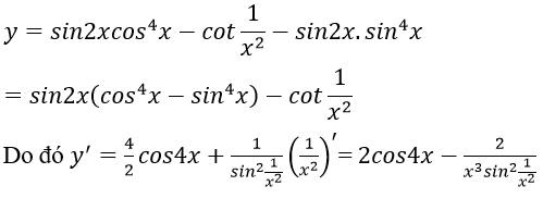 Cách tính đạo hàm của hàm số lượng giác 3