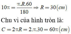 công thức tính cung trong