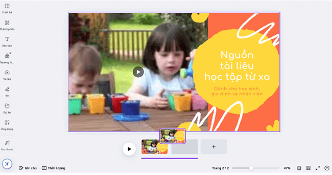 Bộ công cụ chỉnh sửa video trên Canva