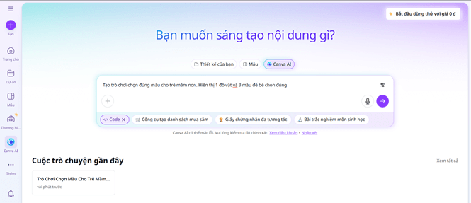 Các câu lệnh Canva Code giúp tạo trò chơi tương tác cấp mầm non
