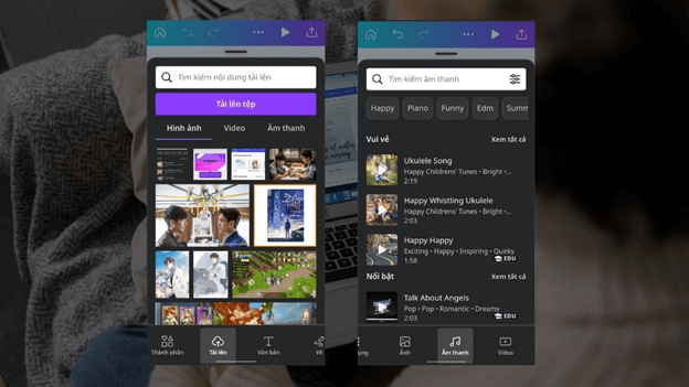 Cách chèn âm thanh vào bài giảng trên Canva