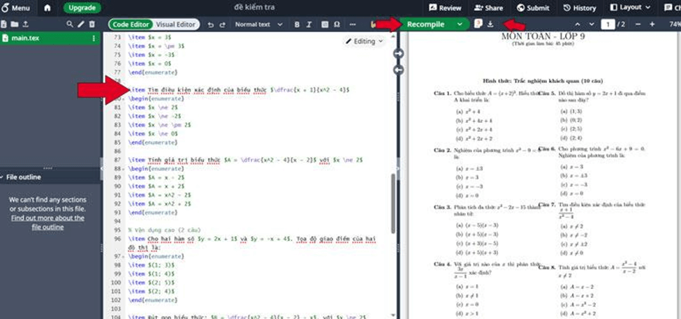 Cách tạo đề Toán, Lý, Hóa bằng LATEX