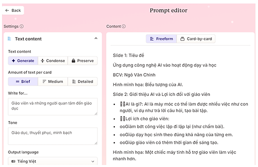 Cách tạo slide thuyết trình, bài giảng bằng Gamma AI