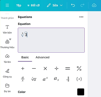Cách viết ký hiệu toán học trong Canva