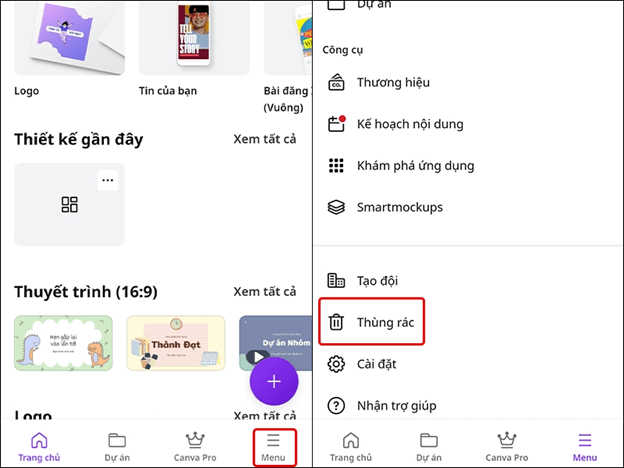 Hướng dẫn khôi phục các dự án đã xóa trên Canva